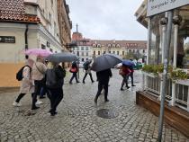 Grupa ludzi widoczna na zrewitalizowanym obszarze